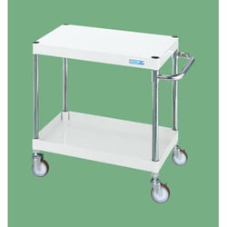 CSP-6062LYNUW [CSパールワゴン 軽量タイプ 直進安定金具付 前輪固定・後輪自在/均等耐荷重100kg/ナイロンウレタン車/H600mm/2段/移動式 W600×D400×H600mm]