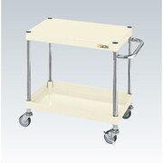 CSP-6062LI [CSパールワゴン 軽量タイプ/均等耐荷重100kg/ゴム車/H600mm/2段/移動式 W600×D400×H600mm]