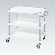 CSP-6073LNUW [CSパールワゴン 軽量タイプ/均等耐荷重150kg/ナイロンウレタン車/H740mm/3段/移動式 W600×D400×H740mm]