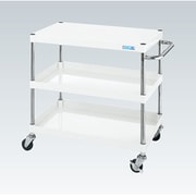 CSP-9073LNUW [CSパールワゴン 軽量タイプ/均等耐荷重150kg/ナイロンウレタン車/H740mm/3段/移動式 W900×D600×H740mm]