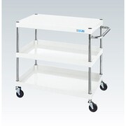 CSP-6073LYNUW [CSパールワゴン 軽量タイプ 直進安定金具付 前輪固定・後輪自在/均等耐荷重150kg/ナイロンウレタン車/H740mm/3段/移動式 W600×D400×H740mm]