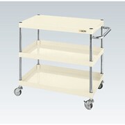 CSP-6073LNUI [CSパールワゴン 軽量タイプ/均等耐荷重150kg/ナイロンウレタン車/H740mm/3段/移動式 W600×D400×H740mm]