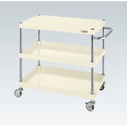 CSP-7573LNUI [CSパールワゴン 軽量タイプ/均等耐荷重150kg/ナイロンウレタン車/H740mm/3段/移動式 W750×D500×H740mm]