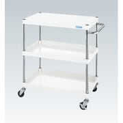 CSP-7583LW [CSパールワゴン 軽量タイプ/均等耐荷重150kg/ゴム車/H880mm/3段/移動式 W750×D500×H880mm]