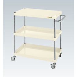 CSP-6083LNUI [CSパールワゴン 軽量タイプ/均等耐荷重150kg/ナイロンウレタン車/H880mm/3段/移動式 W600×D400×H880mm]