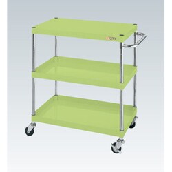 CSP-9083L [CSパールワゴン 軽量タイプ/均等耐荷重150kg/ゴム車/H880mm/3段/移動式 W900×D600×H880mm]