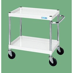 CSP-9062W [CSパールワゴン 中量タイプ/均等耐荷重150kg/ゴム車/H600mm/2段/移動式 W900×D600×H600mm]