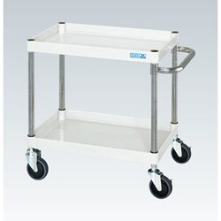 CSP-6062YSEW [CSパールワゴン 中量タイプ 直進安定金具付 前輪固定・後輪自在/均等耐荷重150kg/サイレントエラストマー車/H600mm/2段/移動式 W600×D400×H600mm]