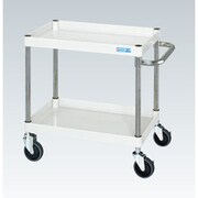 CSP-7562YSEW [CSパールワゴン 中量タイプ 直進安定金具付 前輪固定・後輪自在/均等耐荷重150kg/サイレントエラストマー車/H600mm/2段/移動式 W750×D500×H600mm]