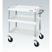 CSP-7573SEW [CSパールワゴン 中量タイプ/均等耐荷重150kg/サイレントエラストマー車/H740mm/3段/移動式 W750×D500×H740mm]