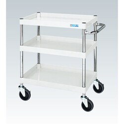 CSP-9073SEW [CSパールワゴン 中量タイプ/均等耐荷重150kg/サイレントエラストマー車/H740mm/3段/移動式 W900×D600×H740mm]