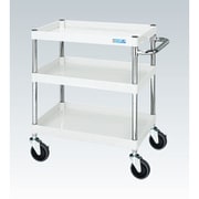 CSP-9073SEW [CSパールワゴン 中量タイプ/均等耐荷重150kg/サイレントエラストマー車/H740mm/3段/移動式 W900×D600×H740mm]