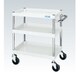 CSP-6073YSEW [CSパールワゴン 中量タイプ 直進安定金具付 前輪固定・後輪自在/均等耐荷重150kg/サイレントエラストマー車/H740mm/3段/移動式 W600×D400×H740mm]