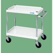 CSP-6082W [CSパールワゴン 中量タイプ/均等耐荷重100kg/ゴム車/H880mm/2段/移動式 W600×D400×H880mm]
