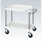CSP-6082NUW [CSパールワゴン 中量タイプ/均等耐荷重100kg/ナイロンウレタン車/H880mm/2段/移動式 W600×D400×H880mm]