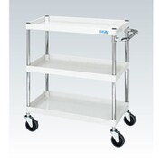 CSP-7583W [CSパールワゴン 中量タイプ/均等耐荷重150kg/ゴム車/H880mm/3段/移動式 W750×D500×H880mm]