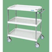 CSP-7583NUW [CSパールワゴン 中量タイプ/均等耐荷重150kg/ナイロンウレタン車/H880mm/3段/移動式 W750×D500×H880mm]