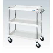 CSP-7583SEW [CSパールワゴン 中量タイプ/均等耐荷重150kg/サイレントエラストマー車/H880mm/3段/移動式 W750×D500×H880mm]