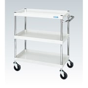 CSP-9083SEW [CSパールワゴン 中量タイプ/均等耐荷重150kg/サイレントエラストマー車/H880mm/3段/移動式 W900×D600×H880mm]