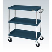CSP-6083D [CSパールワゴン 中量タイプ/均等耐荷重150kg/ゴム車/H880mm/3段/移動式 W600×D400×H880mm]