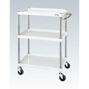 CSP-60113YSEW [CSパールワゴン 中量タイプ 直進安定金具付 前輪固定・後輪自在/均等耐荷重150kg/サイレントエラストマー車/H1080mm/3段/移動式 W600×D400×H1080mm]