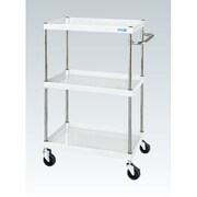 CSP-60123YSEW [CSパールワゴン 中量タイプ 直進安定金具付 前輪固定・後輪自在/均等耐荷重150kg/サイレントエラストマー車/H1200mm/3段/移動式 W600×D400×H1200mm]