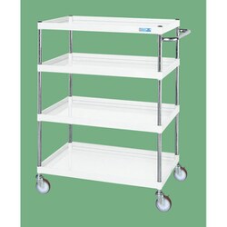 CSP-75124NUW [CSパールワゴン 中量タイプ/均等耐荷重150kg/ナイロンウレタン車/H1200mm/4段/移動式 W750×D500×H1200mm]
