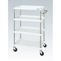 CSP-60124SEW [CSパールワゴン 中量タイプ/均等耐荷重150kg/サイレントエラストマー車/H1200mm/4段/移動式 W600×D400×H1200mm]