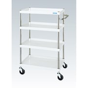 CSP-90124SEW [CSパールワゴン 中量タイプ/均等耐荷重150kg/サイレントエラストマー車/H1200mm/4段/移動式 W900×D600×H1200mm]