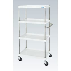 CSP-75154SEW [CSパールワゴン 中量タイプ/均等耐荷重150kg/サイレントエラストマー車/H1500mm/4段/移動式 W750×D500×H1500mm]