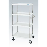 CSP-90154YSEW [CSパールワゴン 中量タイプ 直進安定金具付 前輪固定・後輪自在/均等耐荷重150kg/サイレントエラストマー車/H1500mm/4段/移動式 W900×D600×H1500mm]