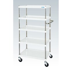 CSP-90155SEW [CSパールワゴン 中量タイプ/均等耐荷重150kg/サイレントエラストマー車/H1500mm/5段/移動式 W900×D600×H1500mm]