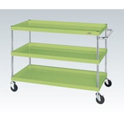 CSP-10113YNU [CSパールワゴン 中量タイプ 直進安定金具付 前輪固定・後輪自在/均等耐荷重150kg/ナイロンウレタン車/H1080mm/3段/移動式 W1000×D650×H1080mm]