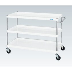 CSP-1283SEW [CSパールワゴン 中量タイプ/均等耐荷重150kg/サイレントエラストマー車/H880mm/3段/移動式 W1200×D600×H880mm]