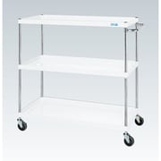 CSP-12123W [CSパールワゴン 中量タイプ/均等耐荷重150kg/ゴム車/H1200mm/3段/移動式 W1200×D600×H1200mm]