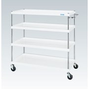 CSP-12124SEW [CSパールワゴン 中量タイプ/均等耐荷重150kg/サイレントエラストマー車/H1200mm/4段/移動式 W1200×D600×H1200mm]
