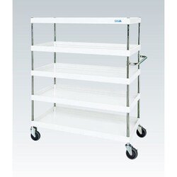 CSP-12155W [CSパールワゴン 中量タイプ/均等耐荷重150kg/ゴム車/H1500mm/5段/移動式 W1200×D600×H1500mm]