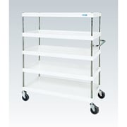 CSP-12155SEW [CSパールワゴン 中量タイプ/均等耐荷重150kg/サイレントエラストマー車/H1500mm/5段/移動式 W1200×D600×H1500mm]