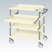 CSP-6084SSEI [CSパールワゴン 中量タイプ/均等耐荷重140kg/サイレントエラストマー車/H880mm/4段 内スライド棚2段/移動式/スライド棚付 W600×D400×H880mm]