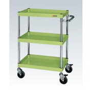 CSP-6073DSE [CSパールワゴン 中量タイプ/均等耐荷重150kg/サイレントエラストマー車/H746mm/3段/移動式 W600×D400×H746mm]