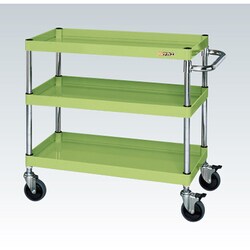 CSP-7573DSE [CSパールワゴン 中量タイプ/均等耐荷重150kg/サイレントエラストマー車/H746mm/3段/移動式 W750×D500×H746mm]