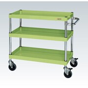 CSP-7573DSE [CSパールワゴン 中量タイプ/均等耐荷重150kg/サイレントエラストマー車/H746mm/3段/移動式 W750×D500×H746mm]