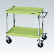 CSP-9062DSE [CSパールワゴン 中量タイプ/均等耐荷重150kg/サイレントエラストマー車/H606mm/2段/移動式 W900×D600×H606mm]