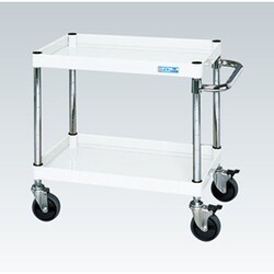 CSP-6062DSEW [CSパールワゴン 中量タイプ/均等耐荷重150kg/サイレントエラストマー車/H606mm/2段/移動式 W600×D400×H606mm]