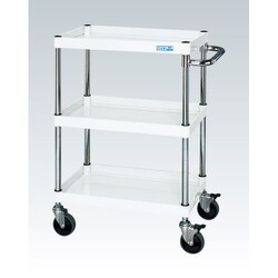 CSP-6073DSEW [CSパールワゴン 中量タイプ/均等耐荷重150kg/サイレントエラストマー車/H746mm/3段/移動式 W600×D400×H746mm]