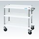 CSP-7573DSEW [CSパールワゴン 中量タイプ/均等耐荷重150kg/サイレントエラストマー車/H746mm/3段/移動式 W750×D500×H746mm]