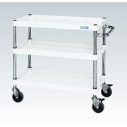 CSP-7573DSEW [CSパールワゴン 中量タイプ/均等耐荷重150kg/サイレントエラストマー車/H746mm/3段/移動式 W750×D500×H746mm]