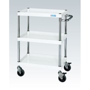 CSP-9073DSEW [CSパールワゴン 中量タイプ/均等耐荷重150kg/サイレントエラストマー車/H746mm/3段/移動式 W900×D600×H746mm]
