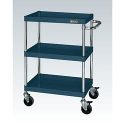 CSP-6083DSED [CSパールワゴン 中量タイプ/均等耐荷重150kg/サイレントエラストマー車/H886mm/3段/移動式 W600×D400×H886mm]