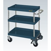 CSP-7573BRD [CSパールワゴン 中量タイプ/均等耐荷重150kg/ゴム車/H740mm/3段/移動式/フットブレーキ付 W750×D500×H740mm]